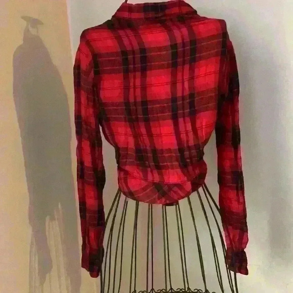 Lycky brand plaid Flannel Shirt Button Front Long Sleeve Womens size s - Picture 4 of 6